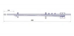 Straight frame rail of P65 type with curved shank of the project 2433.03.010RK2-01