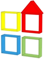 Children's hanging shelf Model P.dt1 P.dt1, P.dt3, P.dt4