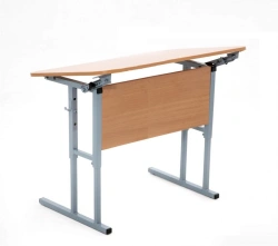 Pupil's table adjustable inclined STORN2-4, STORN3-5, (adjustable height group 2,3,4 / 3,4,5) two-seater square tube