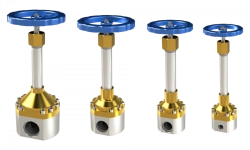 Cryogenic bore stop valve DN32 PN50 with elongated stem