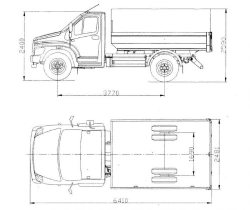 Dump truck GAZ-SAZ-25072 rear dump on chassis GAZ-C41R13 GVW 8700