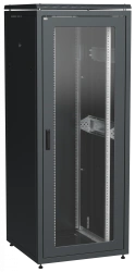 LN05-42U88-GM ITK LINEA N 42U 800x800mm glass perforated door, rear metal black.