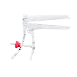 Polymer gynaecological mirror according to Cusco No. 1 (S) transparent with central screw fixator disposable ste