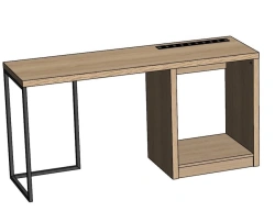 A4.1R Metal-framed table 1500X750X450mm with mini-bar cabinet on the right-hand side