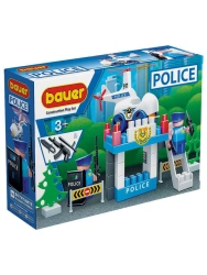 Bauer Children's Educational Constructor Toy "Police" Series "Helicopter Playground" Set 48 Elements in a Box, Art. 629