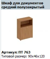 "Patriot" Wooden door (2-piece set) of medium 2-door cupboard article PT 831