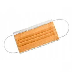 Medical non-sterile non-woven mask "GEXA" (three-layer, on elastic band, orange)