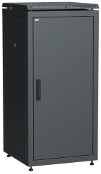 LN05-28U66-M ITK Network cabinet 19" LINEA N 28U 600x600 mm glass front door, metal front door black