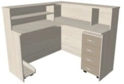 Nurse's corner post with pedestal cabinet KSPm 1-04