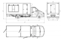 Cars of modifications 3008GE -1, 3008GE -2 on the basis of GAZ chassis of modifications A21R23, A21R33, A22R23, A22R33, A21R25,