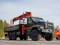 Special purpose vehicle with hydraulic loading crane of MKMA type on the base of URAL 4320 and its modifications U0K07N-UB