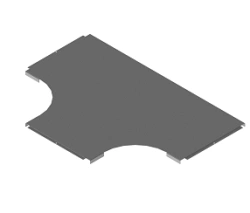 T-piece radius tray cover KL 000 TR15, with overall dimensions from 50 mm to 600 mm, metal thickness from 1.0 mm to 1.5 mm,