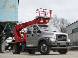 Self-propelled boom lift with working platform PSS-131.22E on the basis of chassis GAZ S41R13, GAZ S41R33, GAZ S42R33.