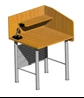 Single reading desk 750x700x1100 mm