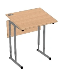 Pupil's table 1 seater, height and angle adjustable, square tube SU-1.1RK