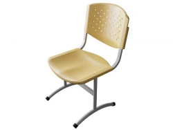 Student chair, not adjustable, round tube, ski arc, plastic Prisma STU-2.02.D