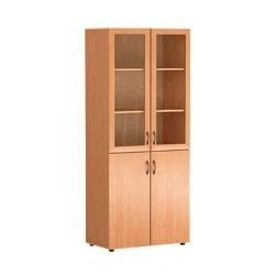 Wooden office cupboard for documents with glass. Model: SHPS-1900-1.