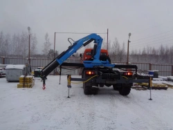 Special purpose vehicle with hydraulic loading crane of KMA type on the basis of KAMAZ 5350 and its modifications 51K10N-UP