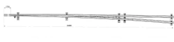 Main track frame rail with shank of the project 2925.01.000RK2