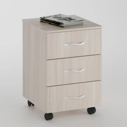 Wheeled drawer unit with 3 drawers
