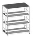 Double-sided shelving unit 900x570x1152 mm