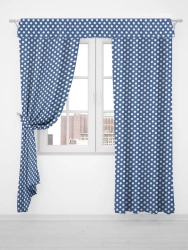 Garment textile haberdashery for adults in sets and separate items: curtains of cotton fabrics