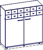 File cabinet. (School furniture brand "Interior" series "TDI School")