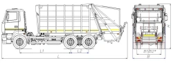 Rear-loading rubbish truck model MK-3541-10