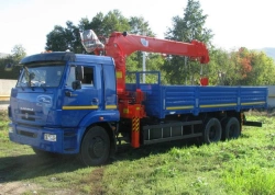 Flatbed truck with CMU 6377W5 on chassis Kamaz 65117-A5, Kamaz 65117-50, Kamaz 65117-RR, Kamaz 65117-RS.