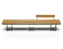 Zigzag straight bench with backrest article A1016