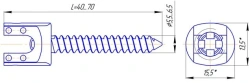 Polyaxial spinal screw (l. 5.5; 6.0; 6.5 mm, length 40...70 mm)