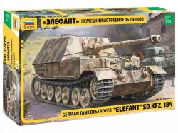 Assembled model German tank fighter "Elephant"