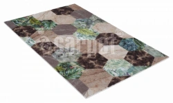 Anti-slip icarpet PRINT cut-out rug "Tropical honeycomb" 60x100 cm