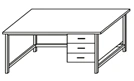 Laboratory assistant's table on metal frame with drawer SL-7