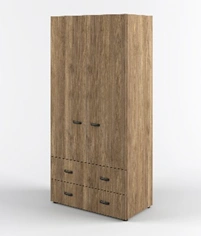 KIOTO Wardrobe 2-door wardrobe with drawers, Art. KG2
