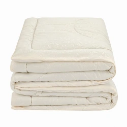 Quilted blankets made of cotton fabrics of top with synthetic fibre filling