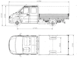 Dump truck GAZ-SAZ-250711 3-way unloading on the basis of chassis C42R92 GVW 2778