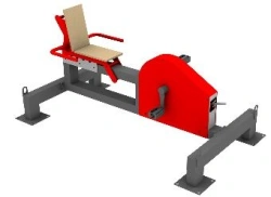 Outdoor exercise machine for the development of buttocks, shins and thighs muscles with inertia-free loading mechanism (Horizont