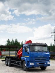 Special purpose vehicle with KMA type hydraulic loading crane on the basis of KAMAZ 65115 and its modifications 62K10N-L090