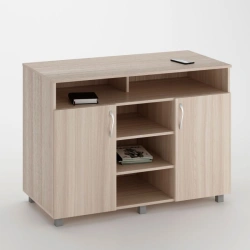Bollard with 2 doors, 1 niche with shelves and narrow niche with partition wall