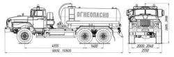 Tank truck for oil and gas condensate collection AKN/AKNS 4680K7 on URAL 4320-1951-60, 4320-1951-62, 4320-1951-70, 4320- chassis