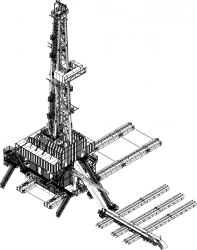 Derrick and winch block with a load of 320t BU 320 "CLIVER"