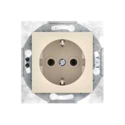 CADUCEUS ALING PRESTIGE flush-mounted earthing socket with blinds with ceramic base 16A, 250V~, beige, art.