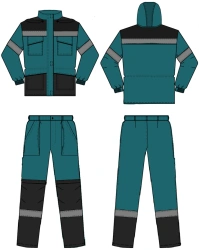 Women's suit (jacket, trousers) for protection against general industrial pollution and mechanical effects (abrasion) made of co