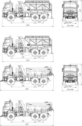 KMD-65222S combined sweeping machine on KAMAZ-65222-53 dump truck chassis