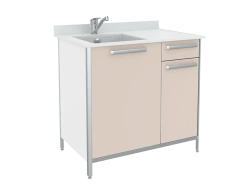 Table-bench with sink STSM-3 from a set of furniture for clinical diagnostic laboratories according to TU 9452-013-13305037-2010