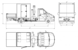 Cars of modification 3008EF with CMU on the basis of GAZ vehicles of modifications A21R22, A21R32, A22R22, A22R32, A23R22, A23R3