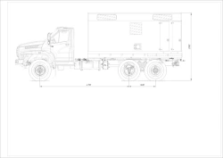Workshop truck, make AVIKOM, type 50780AEF of modification 50780E on chassis Ural 55571-60, 55571-62, 55571-70, 55571-72, 55571