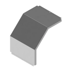 90 degree external vertical corner tray cover KL 000x000 V90, with dimensions from 100x40 mm to 600x200 mm, with