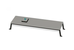 Bench for performing the test "Bending-extending arms in a supine position on the floor" with a platform for fixing the results